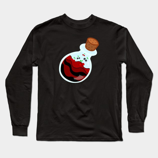 Black Cherry Long Sleeve T-Shirt by traditionation